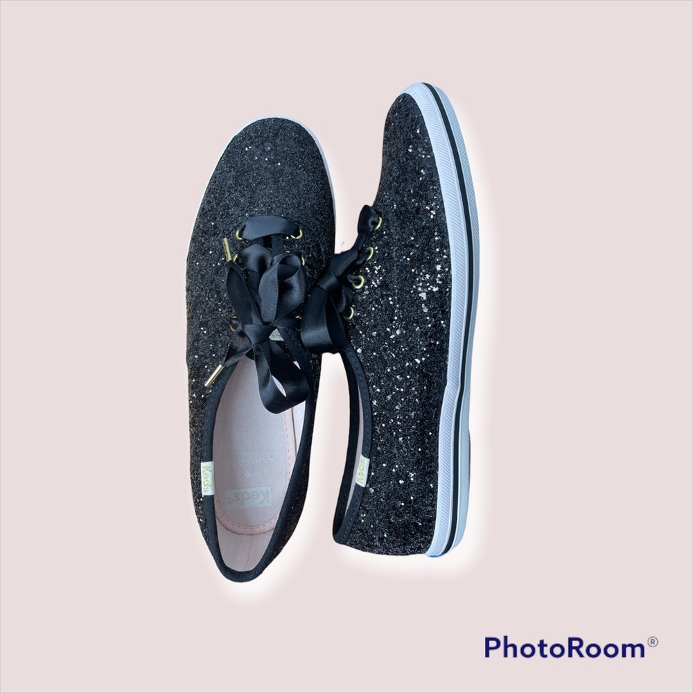 Keds X Kate Spade ♠️ sneakers black glitter special edition collaboration size 8
